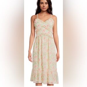 No Boundaries Juniors Ruffle Midi Dress